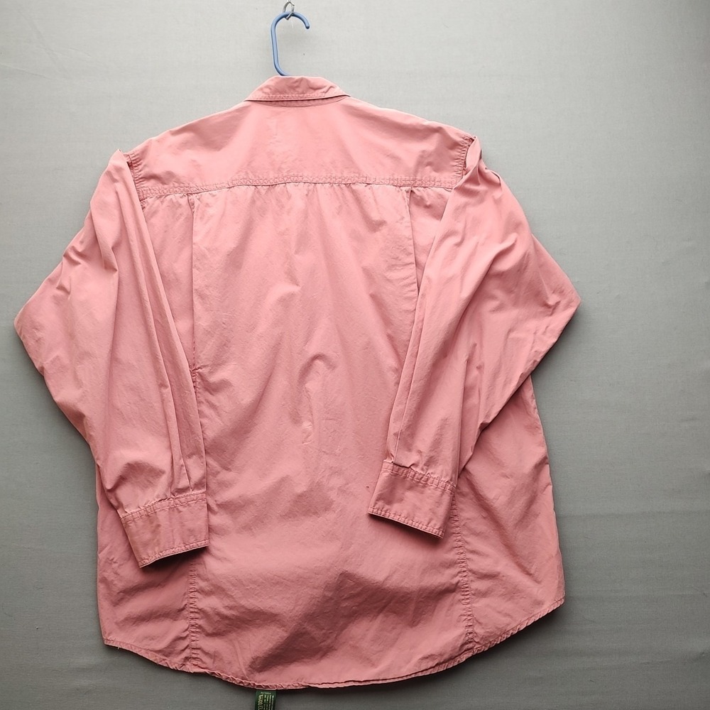 Orvis Mens Coral Button Up Shirt Long Sleeve With Stain Size Medium - Picture 14 of 16